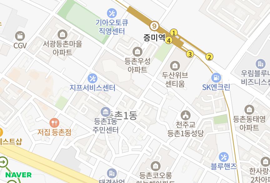 서울특별시 강서구 등촌동 다울 위치·실거래 시세 지도