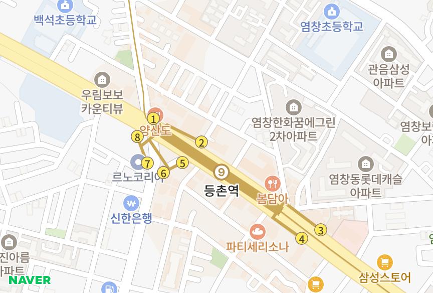서울특별시 강서구 염창동 등촌역한울에이치밸리움1차 위치·실거래 시세 지도