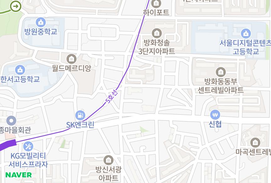 서울특별시 강서구 방화동 청성넥스빌 위치·실거래 시세 지도