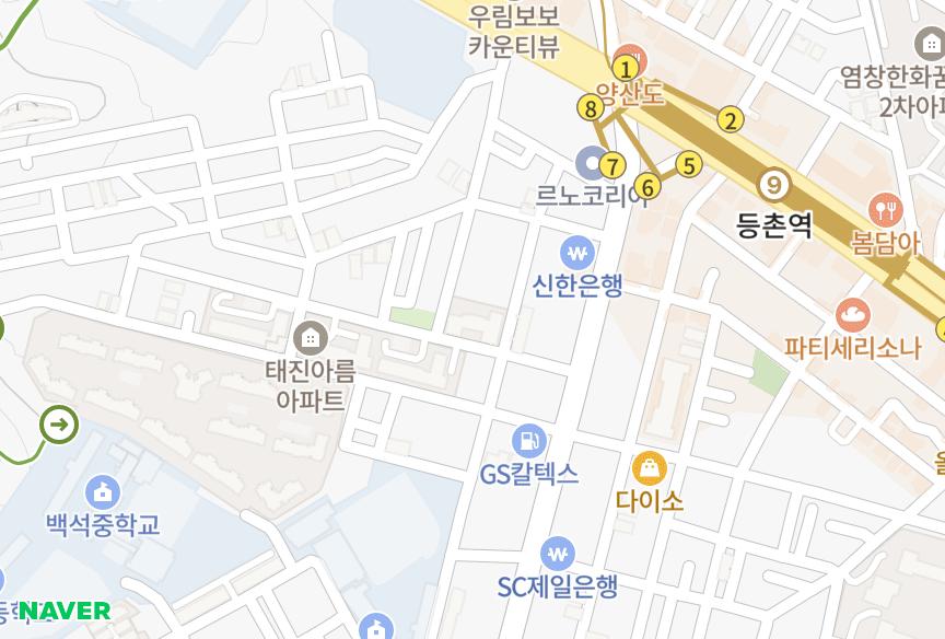 서울특별시 강서구 등촌동 보람 위치·실거래 시세 지도