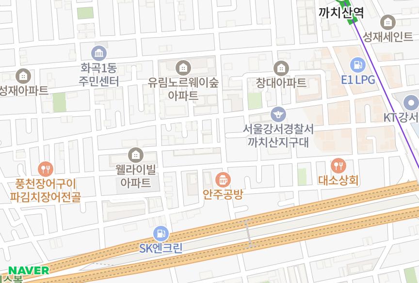 서울특별시 강서구 화곡동 한백이아파트(915-6번지) 위치·실거래 시세 지도