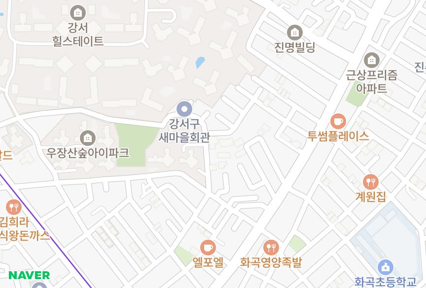서울특별시 강서구 화곡동 화곡한강 위치·실거래 시세 지도