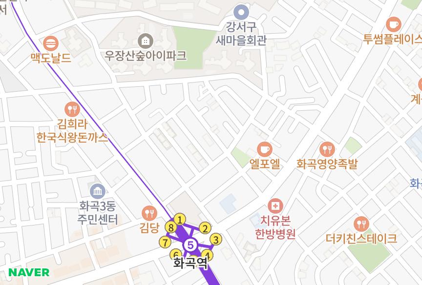 서울특별시 강서구 화곡동 청우 위치·실거래 시세 지도