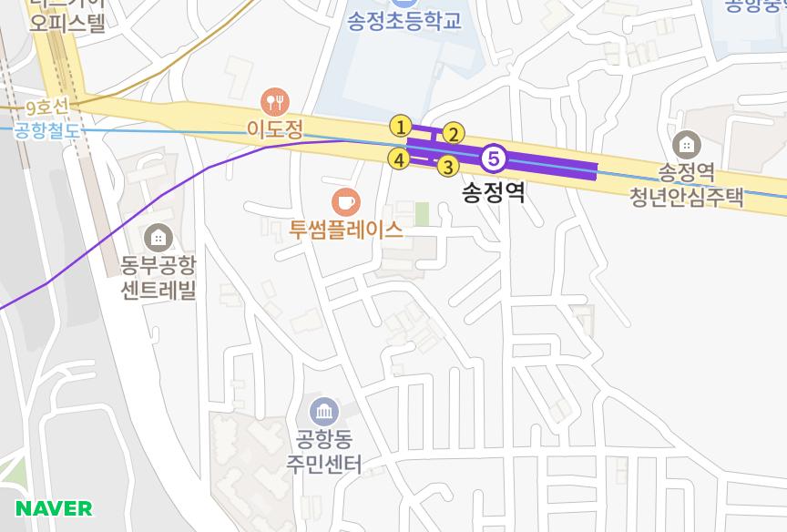 서울특별시 강서구 공항동 송정제이빌101동 위치·실거래 시세 지도