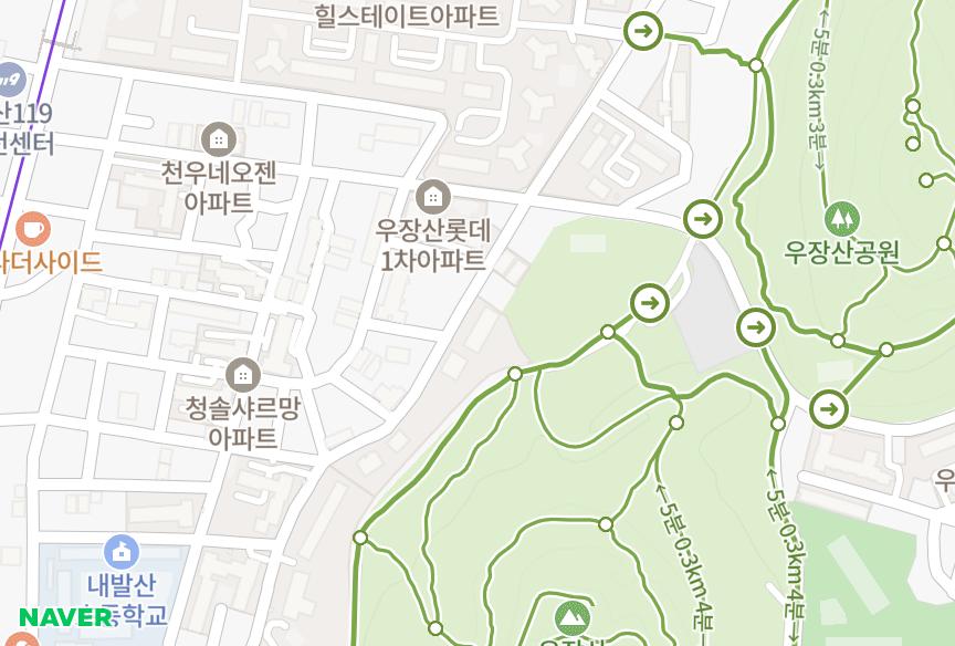 서울특별시 강서구 내발산동 청솔101동 위치·실거래 시세 지도