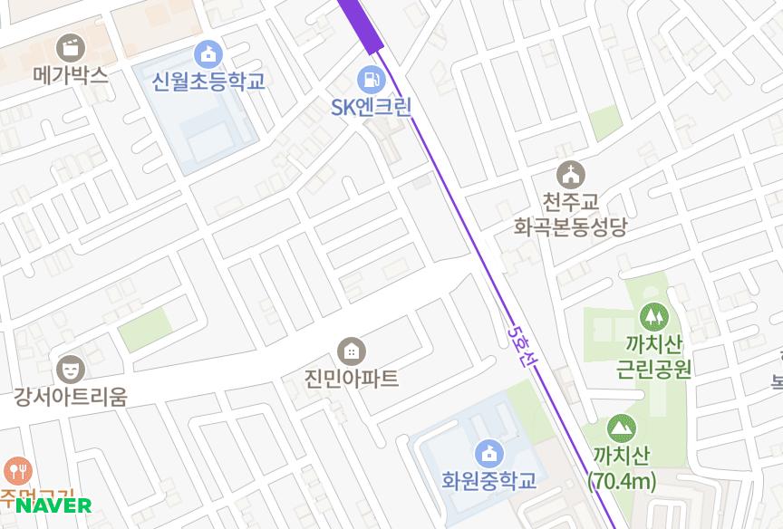 서울특별시 강서구 화곡동 뉴파인 위치·실거래 시세 지도