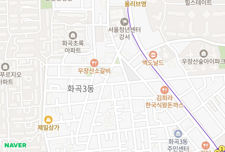 서울특별시 강서구 화곡동 오복뜨란채 위치·실거래 시세 지도