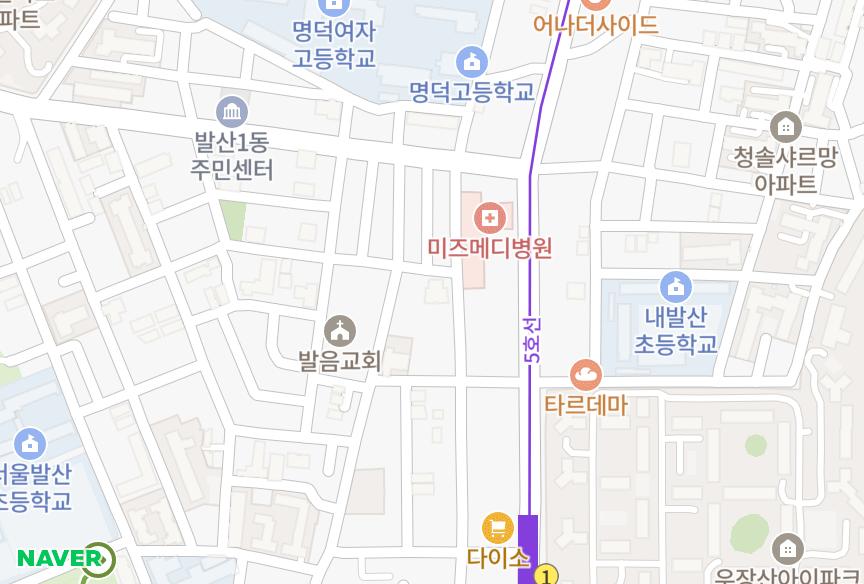 서울특별시 강서구 내발산동 문국 위치·실거래 시세 지도