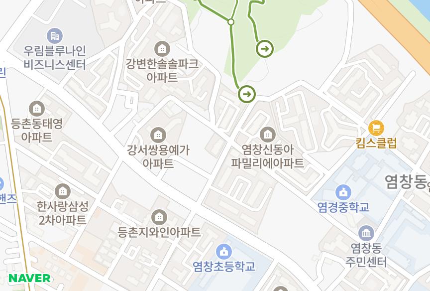 서울특별시 강서구 염창동 여명 위치·실거래 시세 지도