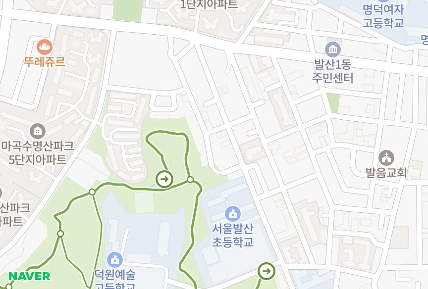 서울특별시 강서구 내발산동 천우네오젠아파트(674-33번지) 위치·실거래 시세 지도