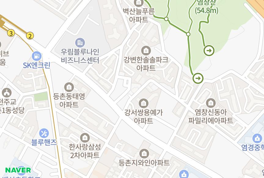 서울특별시 강서구 염창동 엠그린 위치·실거래 시세 지도