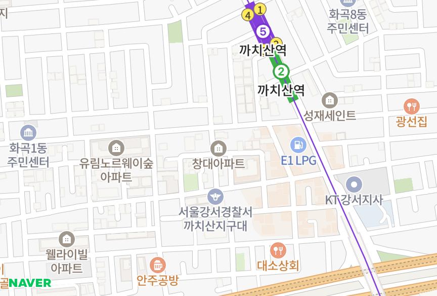 서울특별시 강서구 화곡동 창대 위치·실거래 시세 지도