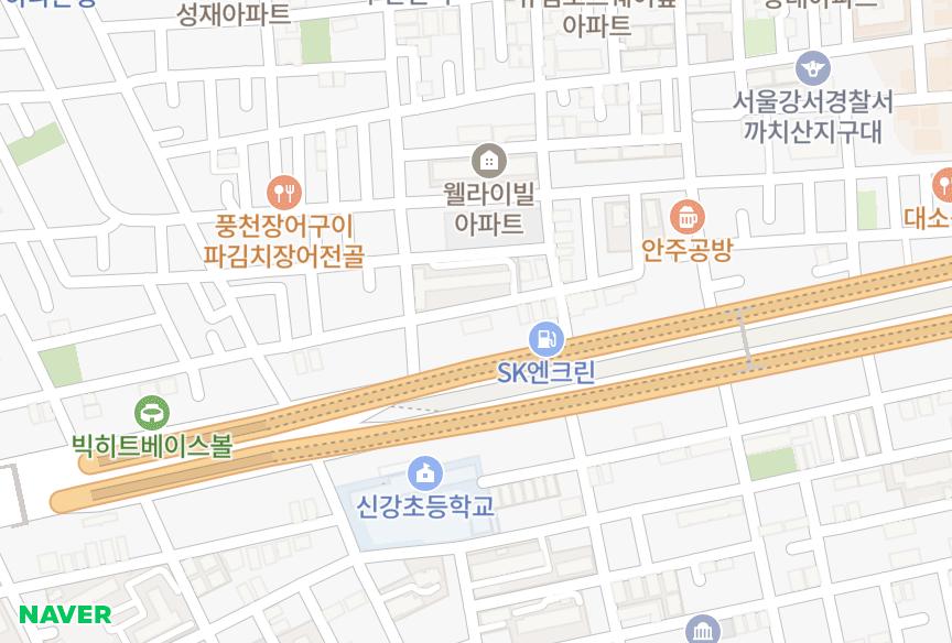 서울특별시 강서구 화곡동 중앙 위치·실거래 시세 지도
