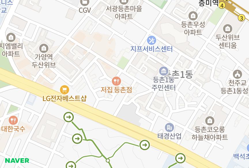 서울특별시 강서구 등촌동 풍성애뜨란 위치·실거래 시세 지도