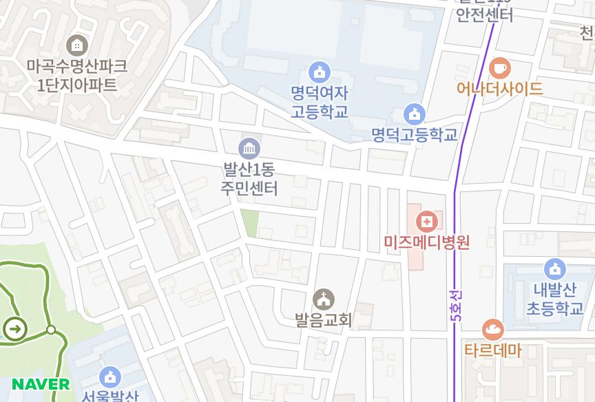 서울특별시 강서구 내발산동 내발산한서3차 위치·실거래 시세 지도