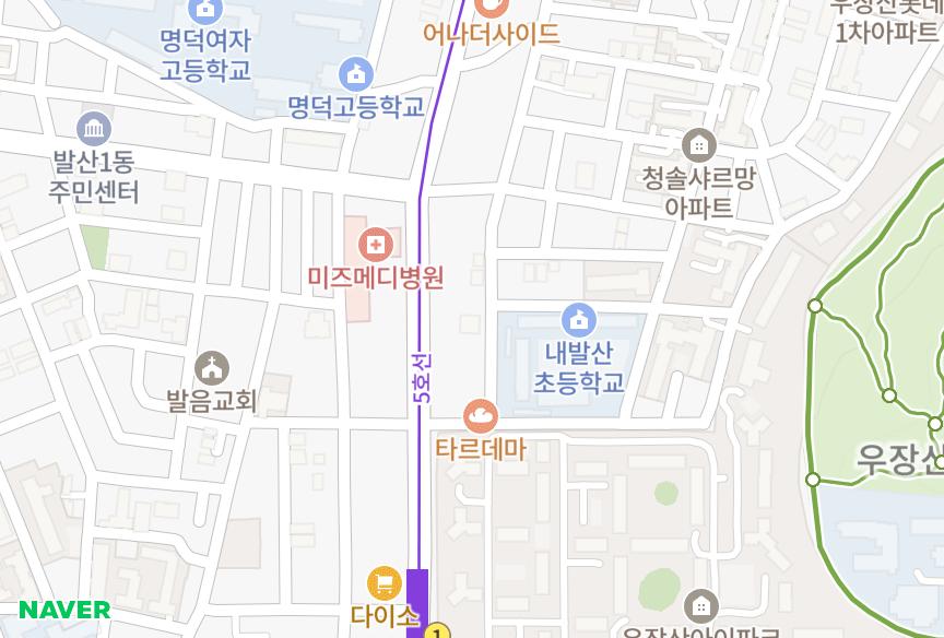 서울특별시 강서구 내발산동 천우캐슬 위치·실거래 시세 지도