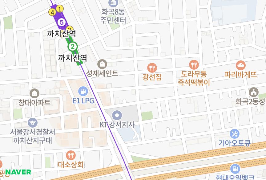 서울특별시 강서구 화곡동 산내들 위치·실거래 시세 지도