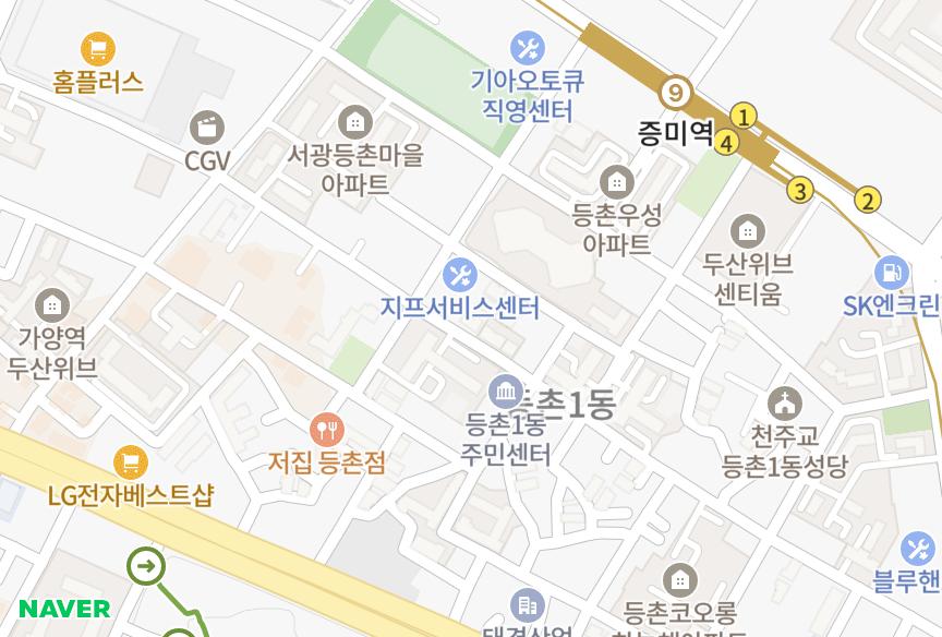 서울특별시 강서구 등촌동 예지펠리스 위치·실거래 시세 지도