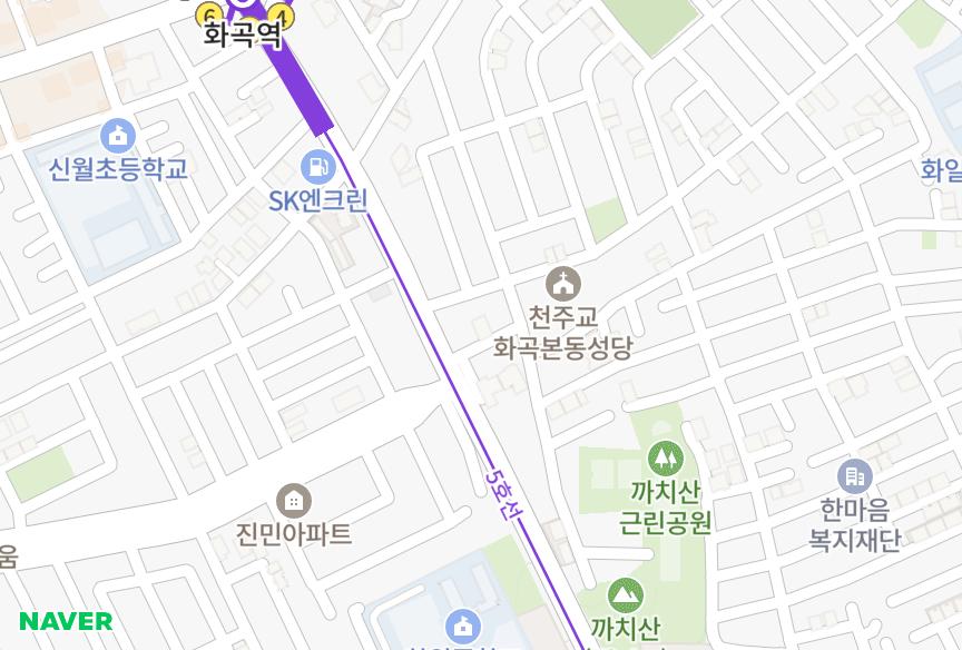 서울특별시 강서구 화곡동 한솔스위트밸리 위치·실거래 시세 지도