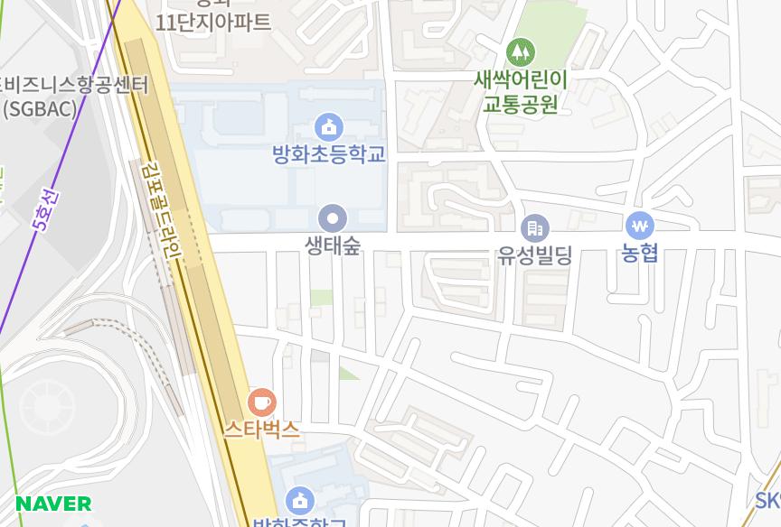 서울특별시 강서구 방화동 신라힐 위치·실거래 시세 지도