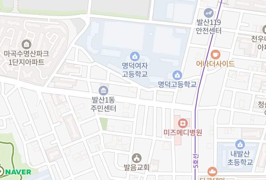 서울특별시 강서구 내발산동 진한연립 위치·실거래 시세 지도