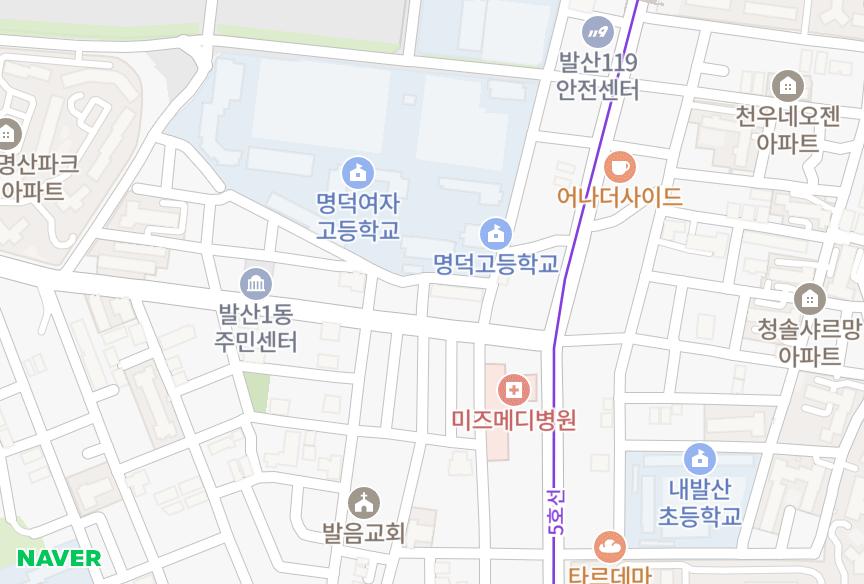 서울특별시 강서구 내발산동 천우명덕 위치·실거래 시세 지도
