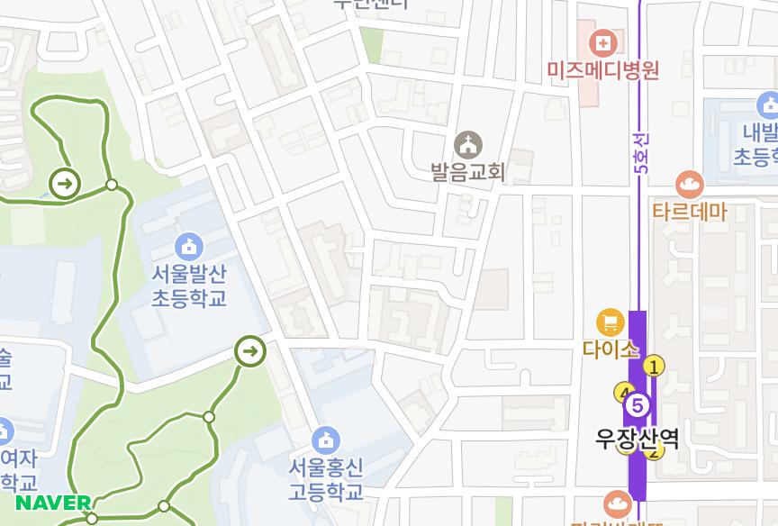 서울특별시 강서구 내발산동 에버그린 위치·실거래 시세 지도