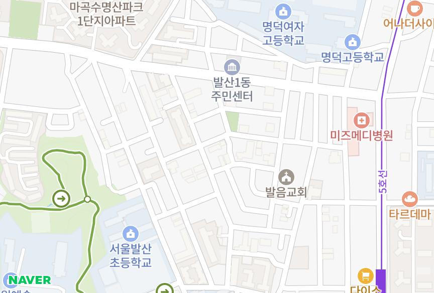 서울특별시 강서구 내발산동 내발산내츄럴2차 위치·실거래 시세 지도