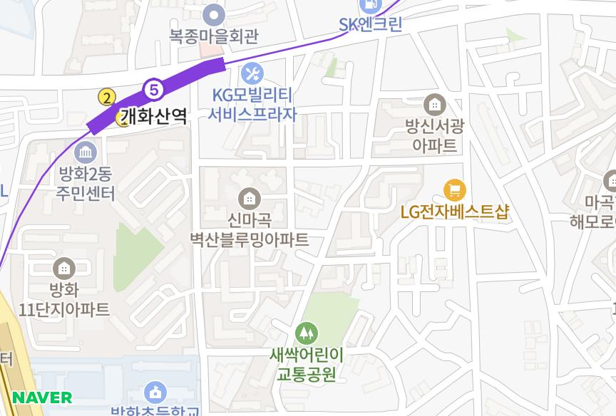 서울특별시 강서구 방화동 신세계 위치·실거래 시세 지도