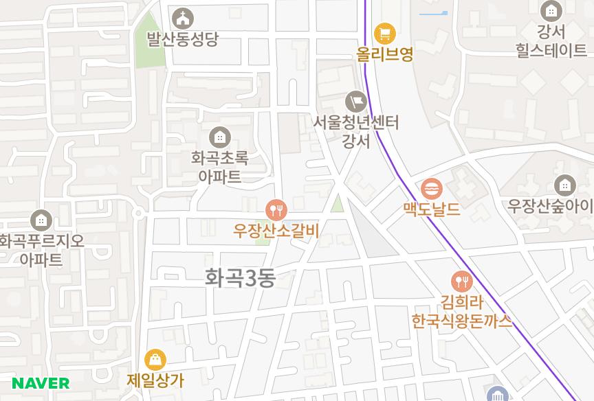 서울특별시 강서구 화곡동 은하수 위치·실거래 시세 지도