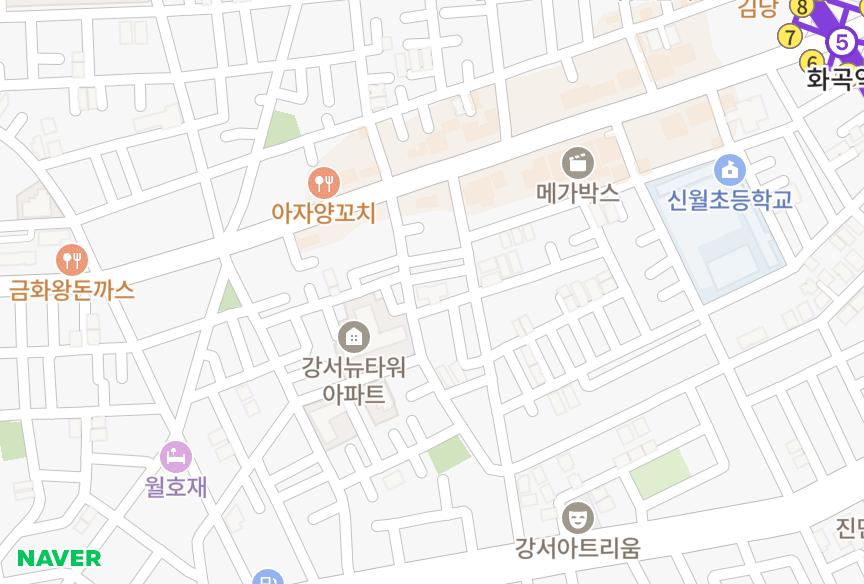 서울특별시 강서구 화곡동 천우중앙 위치·실거래 시세 지도