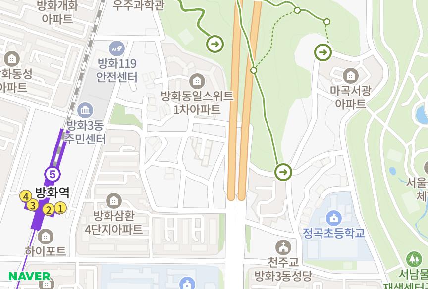 서울특별시 강서구 방화동 태청 위치·실거래 시세 지도