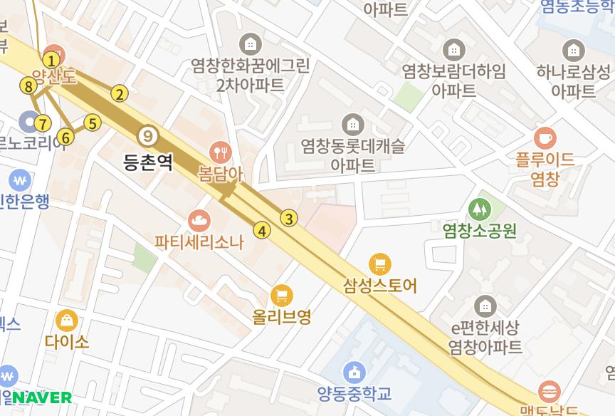 서울특별시 강서구 염창동 등촌제이스카이 위치·실거래 시세 지도