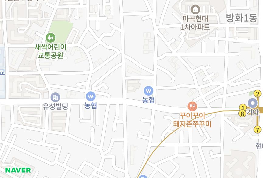 서울특별시 강서구 방화동 통일2차 위치·실거래 시세 지도