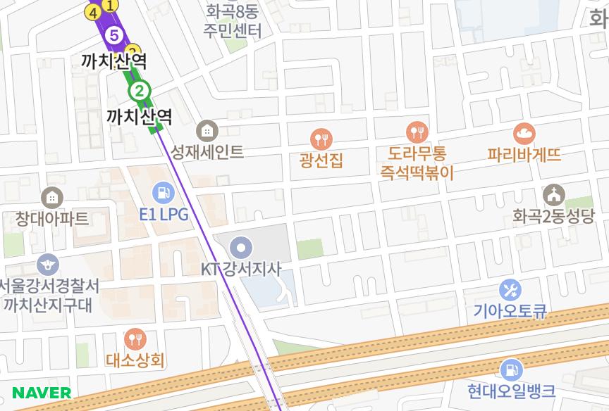 서울특별시 강서구 화곡동 현대그린 위치·실거래 시세 지도