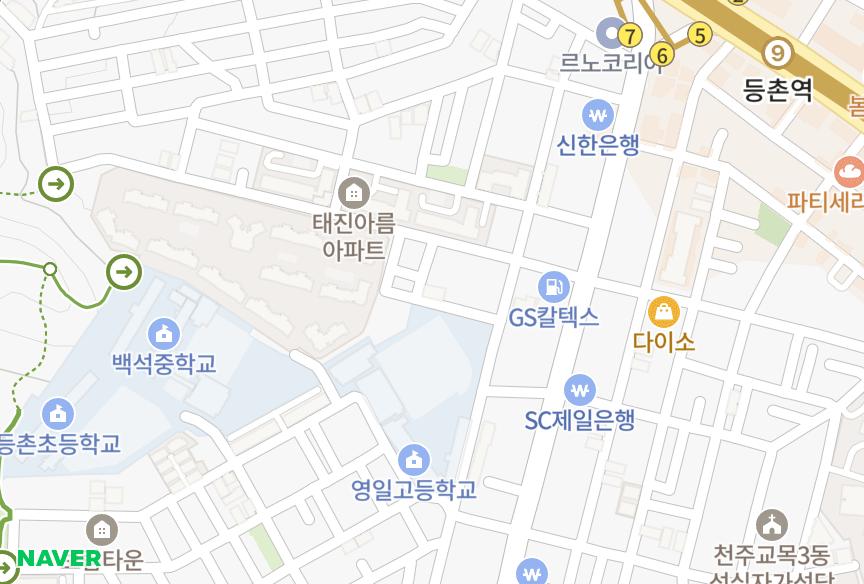 서울특별시 강서구 등촌동 세심 위치·실거래 시세 지도