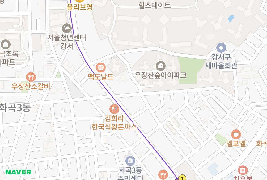 서울특별시 강서구 화곡동 우공팰리스아파트(1026-27) 위치·실거래 시세 지도