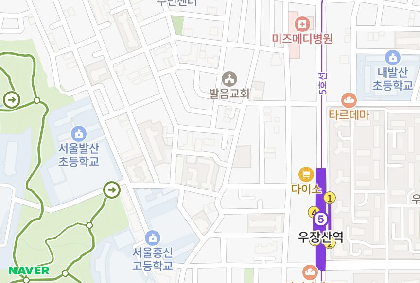 서울특별시 강서구 내발산동 내발산한서1차 위치·실거래 시세 지도