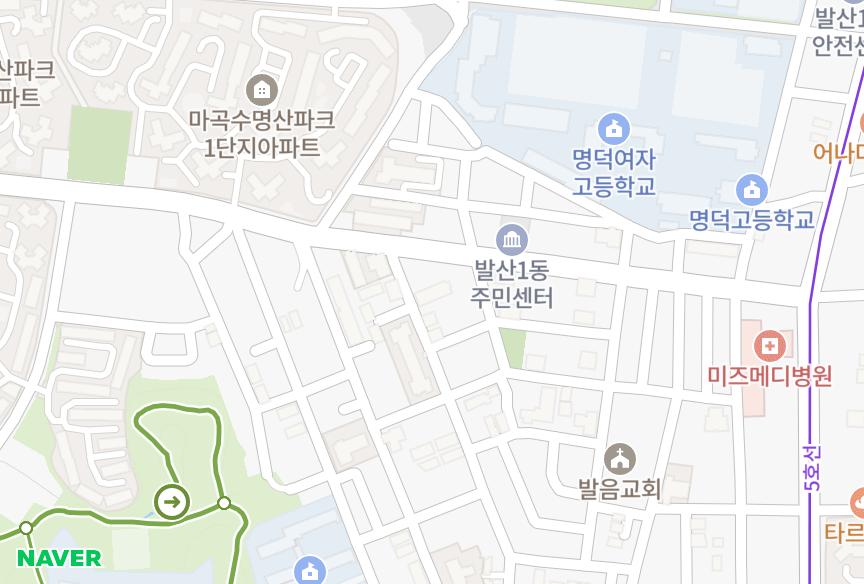 서울특별시 강서구 내발산동 내츄럴4차 위치·실거래 시세 지도