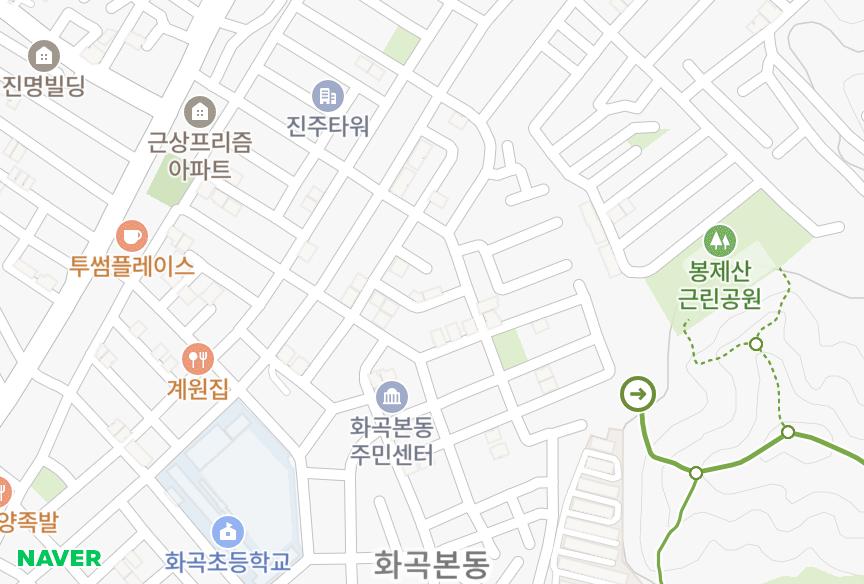 서울특별시 강서구 화곡동 에이원B둥 위치·실거래 시세 지도