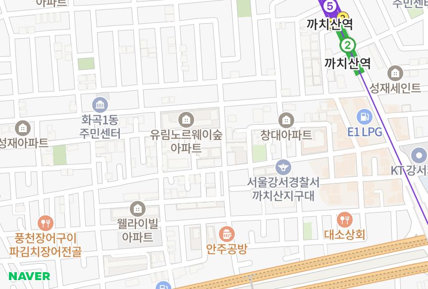 서울특별시 강서구 화곡동 태영그린 위치·실거래 시세 지도