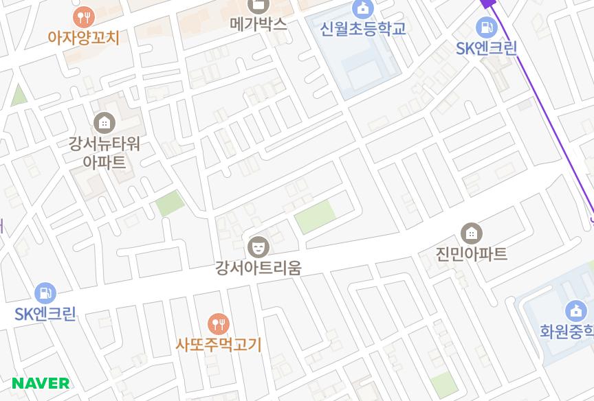 서울특별시 강서구 화곡동 대성1,2호 위치·실거래 시세 지도