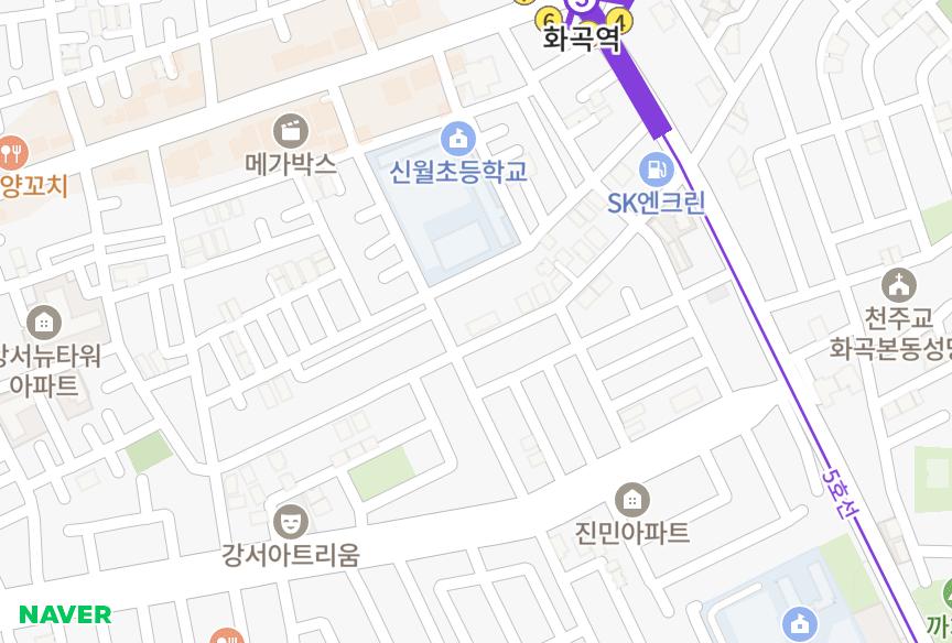 서울특별시 강서구 화곡동 동서 위치·실거래 시세 지도