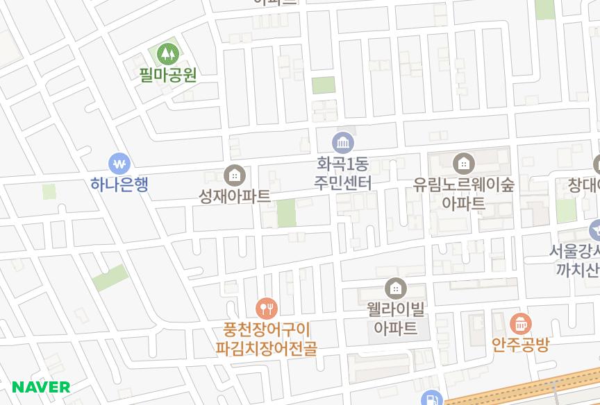 서울특별시 강서구 화곡동 우공 위치·실거래 시세 지도