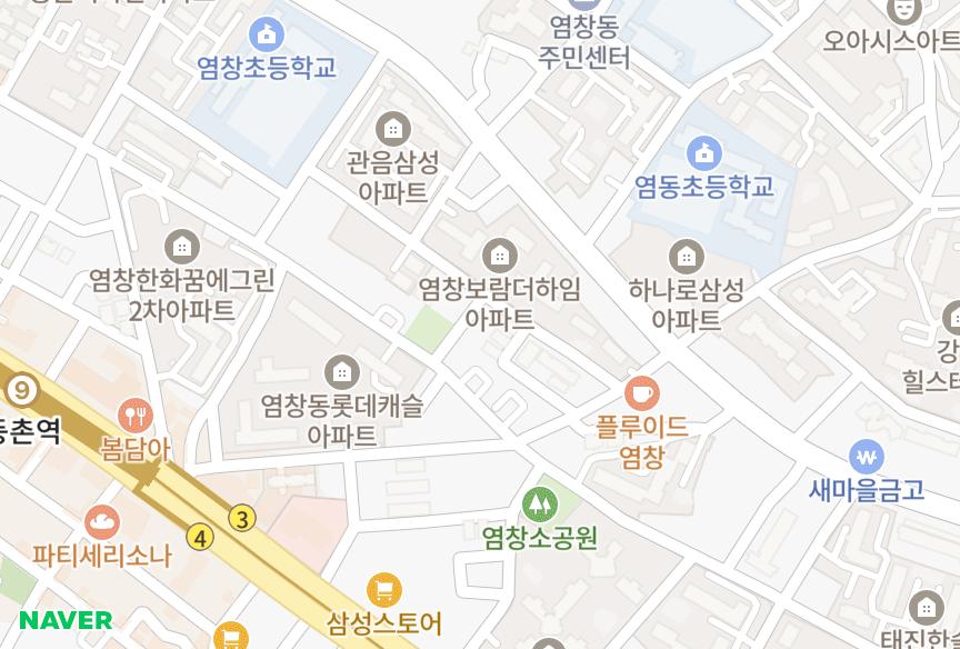 서울특별시 강서구 염창동 밝은햇살 위치·실거래 시세 지도