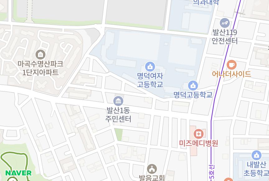 서울특별시 강서구 내발산동 천우에이스빌 위치·실거래 시세 지도