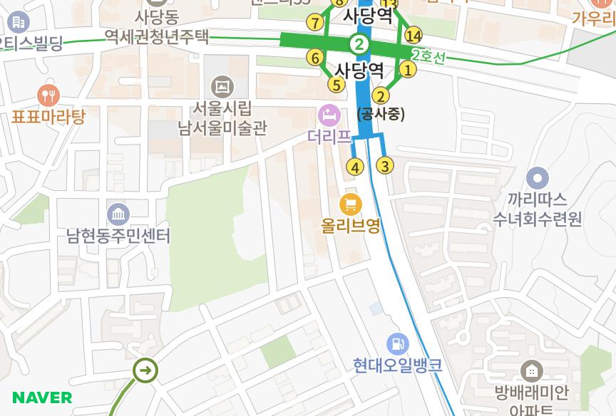 서울특별시 관악구 남현동 다청림라인씨티 위치·실거래 시세 지도