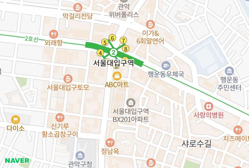 서울특별시 관악구 봉천동 대우디오슈페리움2단지 위치·실거래 시세 지도
