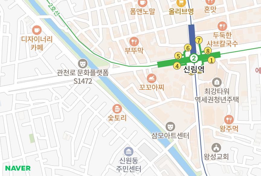 서울특별시 관악구 신림동 푸리마타운 위치·실거래 시세 지도