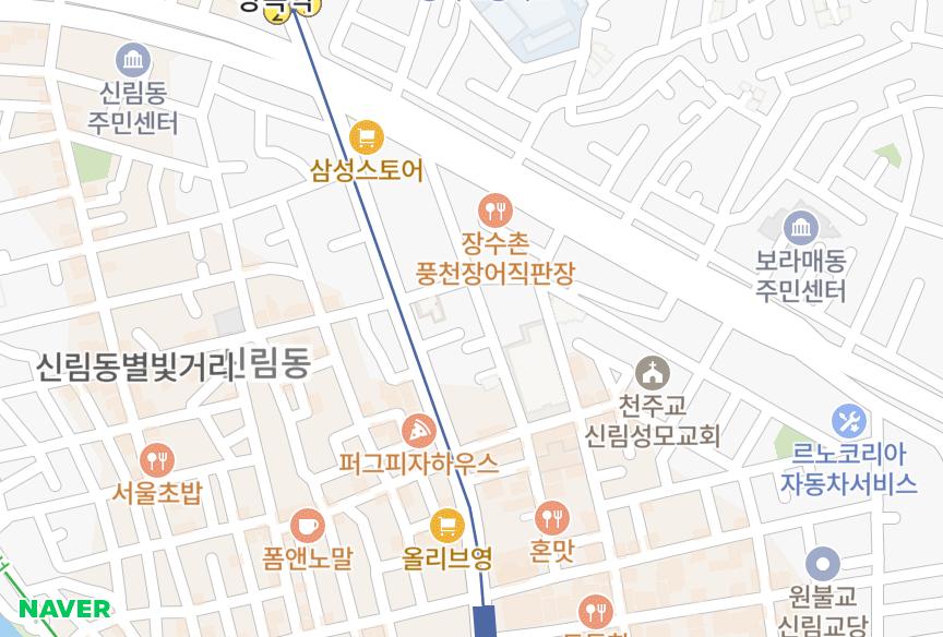 서울특별시 관악구 신림동 코스모그린 위치·실거래 시세 지도